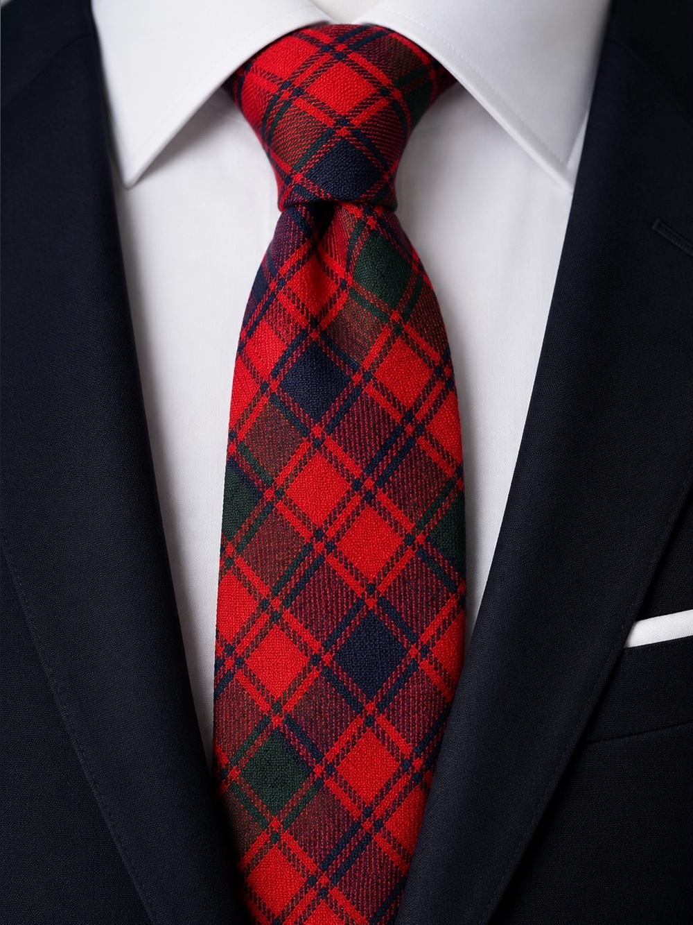 Vintage The Scotch House Red Wool Tartan Men’s Necktie Classic Holiday Event
